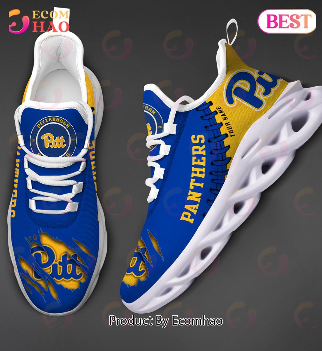 NCAA Pittsburgh Panthers Personalized Max Soul Shoes Custom Name