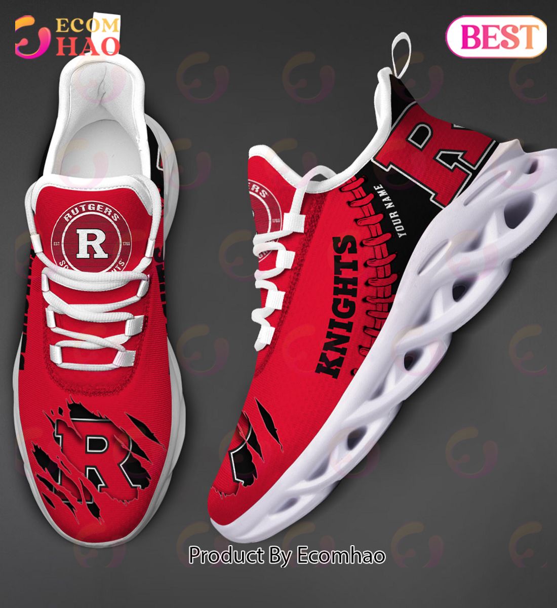 NCAA Rutgers Scarlet Knights Personalized Max Soul Shoes Custom Name