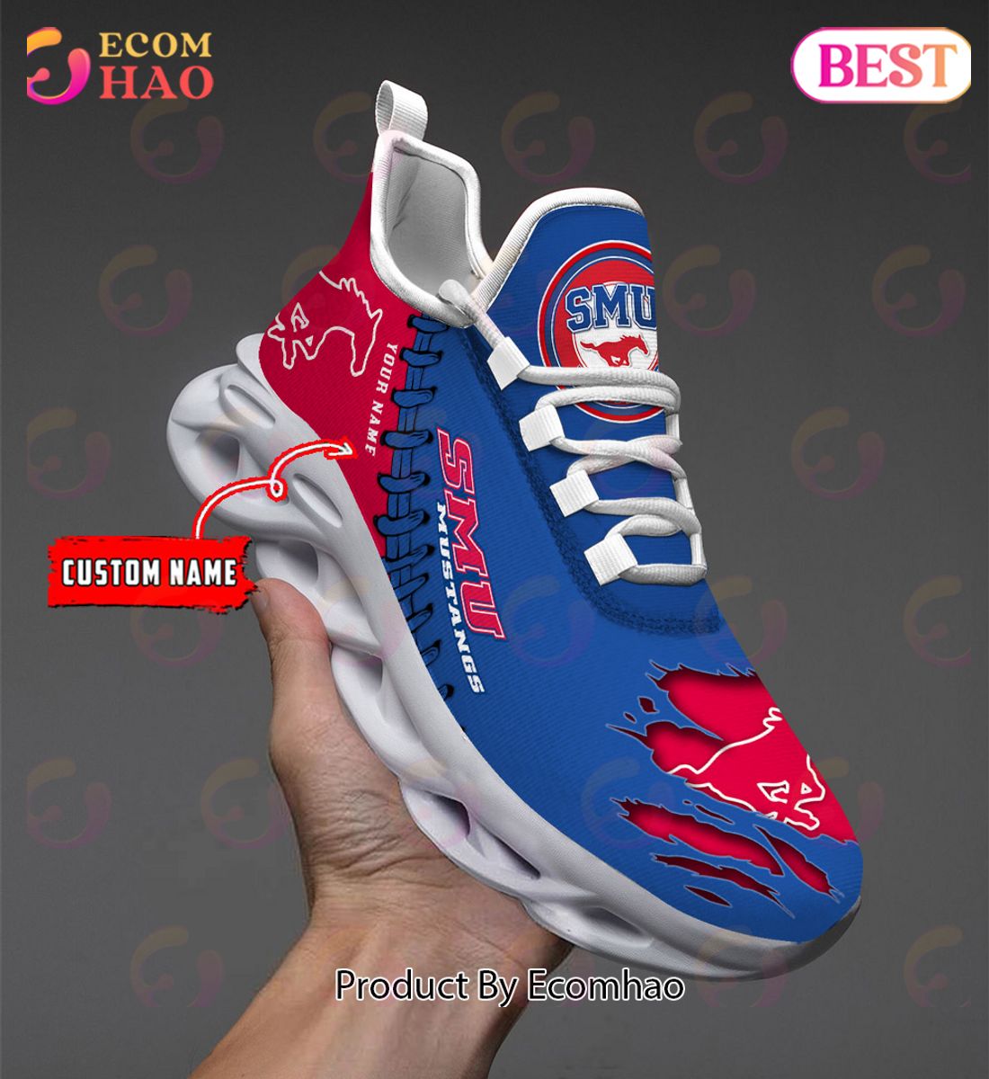 NCAA SMU Mustangs Personalized Max Soul Shoes Custom Name