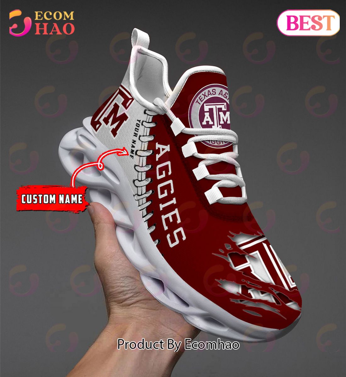 NCAA Texas A&M Aggies Personalized Max Soul Shoes Custom Name