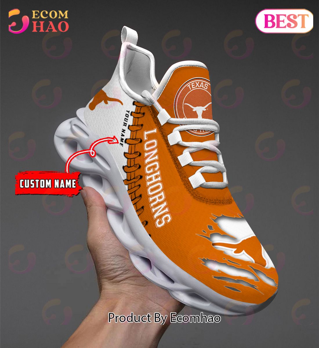 NCAA Texas Longhorns Personalized Max Soul Shoes Custom Name