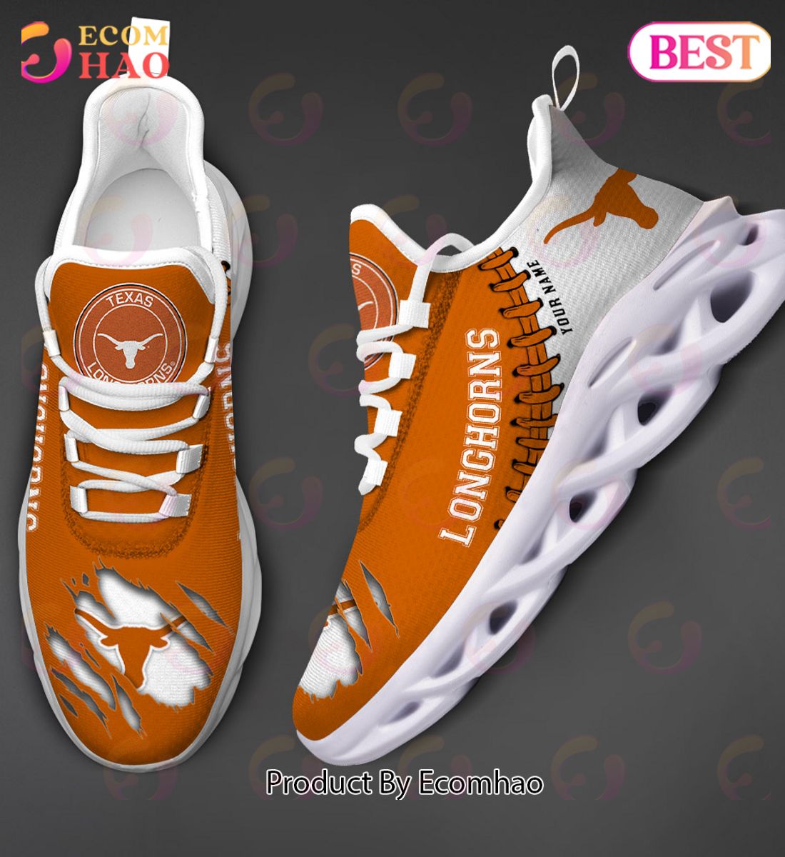 NCAA Texas Longhorns Personalized Max Soul Shoes Custom Name