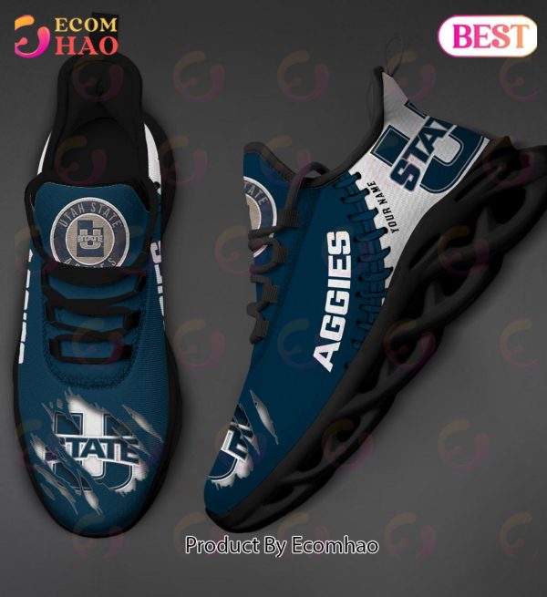 NCAA Utah State Aggies Personalized Max Soul Shoes Custom Name