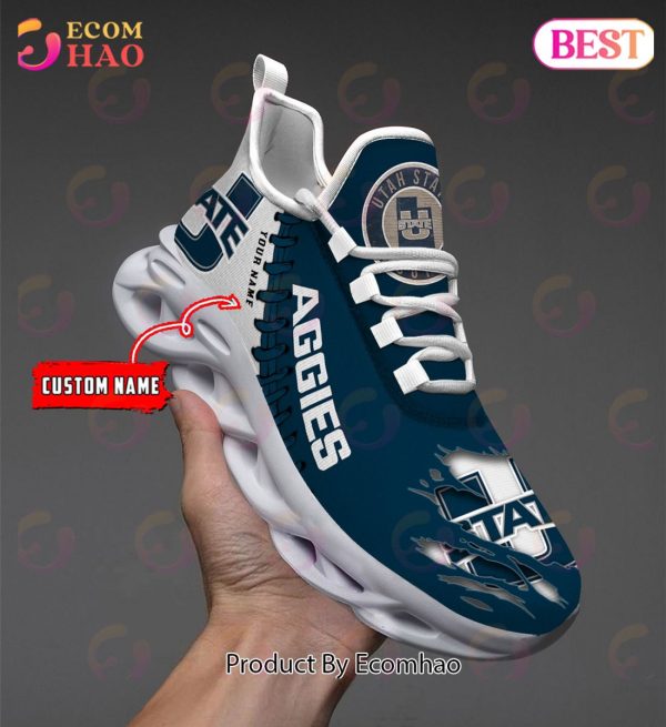 NCAA Utah State Aggies Personalized Max Soul Shoes Custom Name