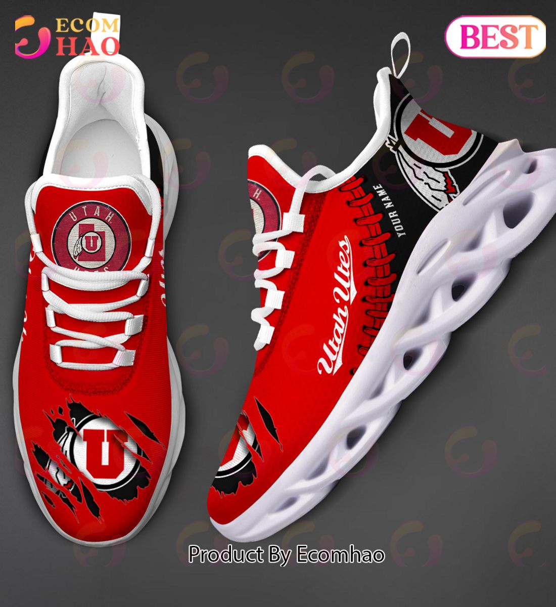 NCAA Utah Utes Personalized Max Soul Shoes Custom Name