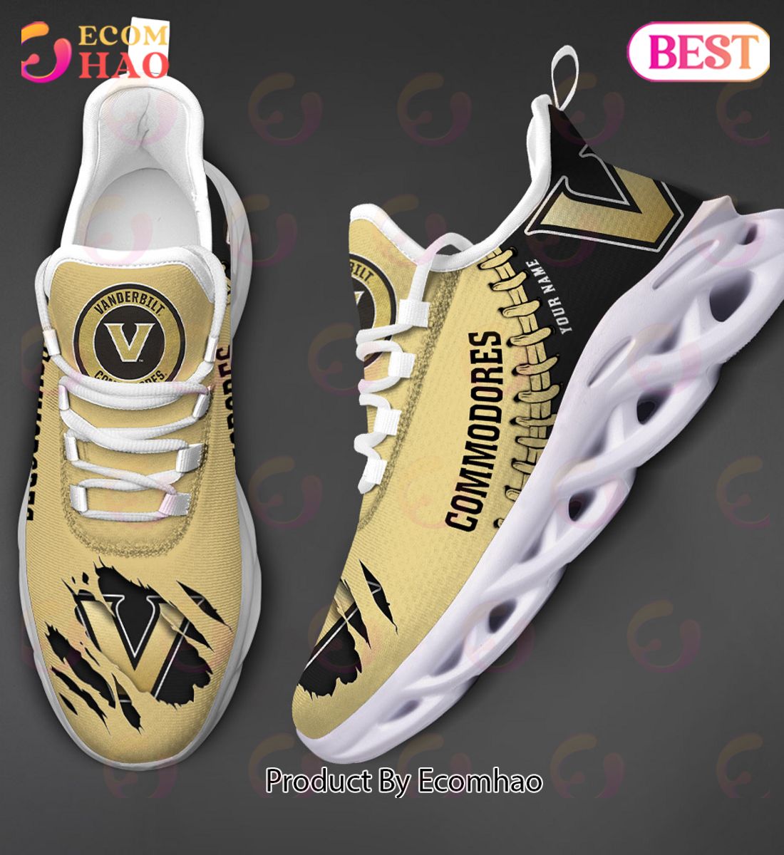 NCAA Vanderbilt Commodores Personalized Max Soul Shoes Custom Name