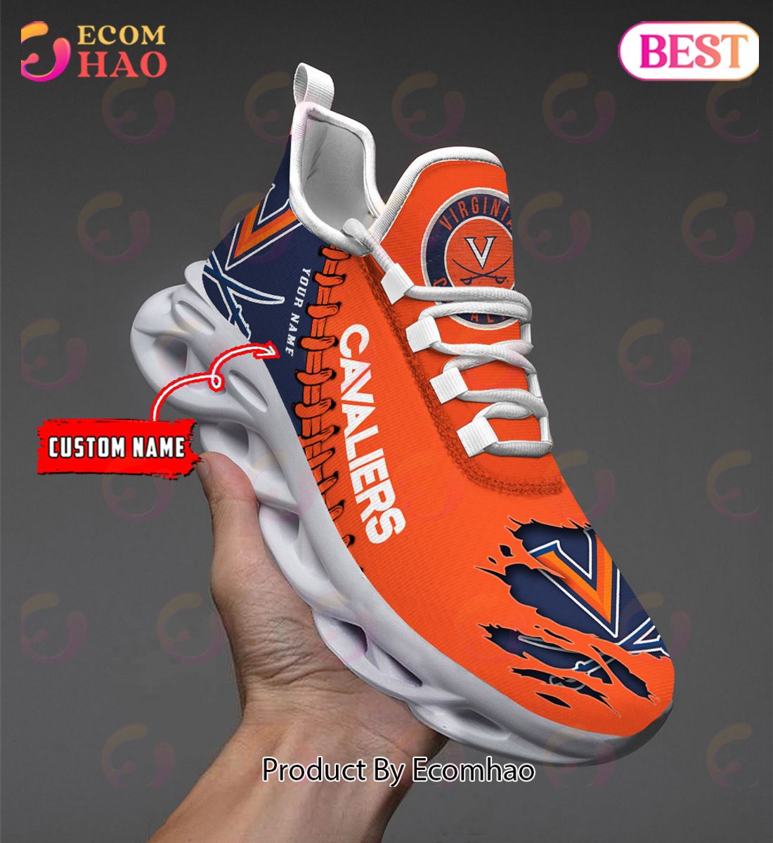 NCAA Virginia Cavaliers Personalized Max Soul Shoes Custom Name