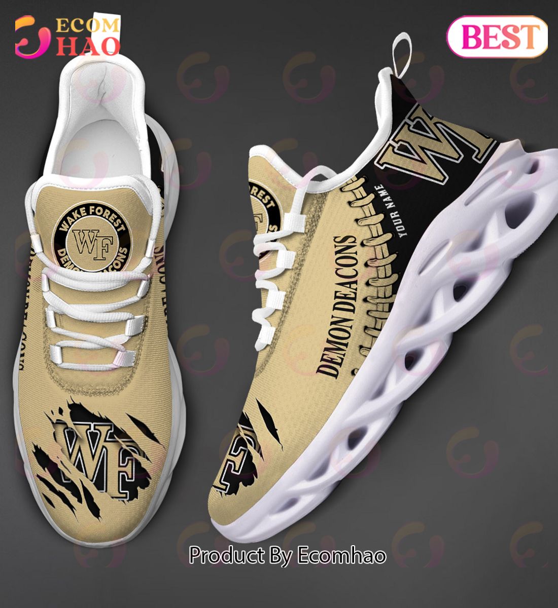 NCAA Wake Forest Demon Deacons Personalized Max Soul Shoes Custom Name