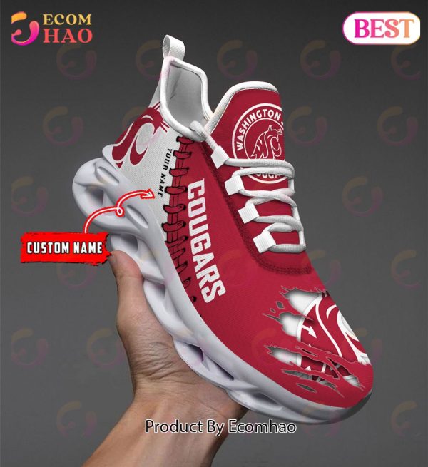 NCAA Washington State Cougars Personalized Max Soul Shoes Custom Name