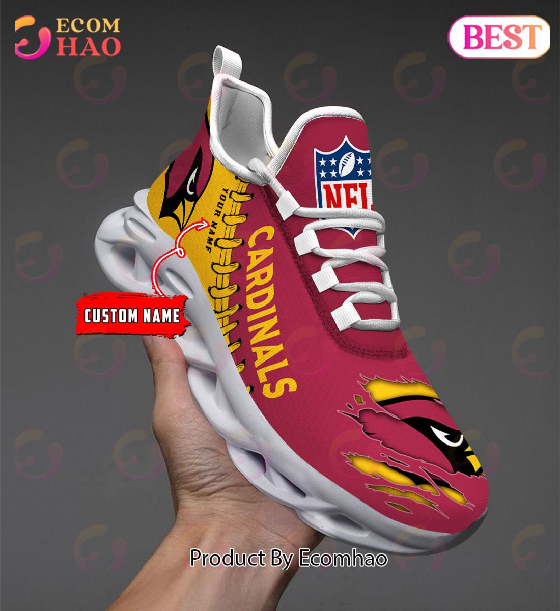 NFL Arizona Cardinals Personalized Max Soul Shoes Custom Name