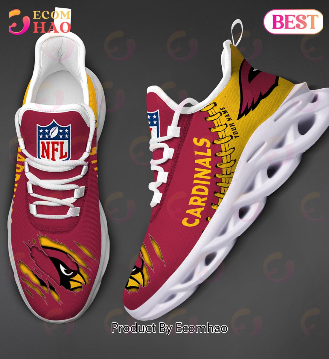 NFL Arizona Cardinals Personalized Max Soul Shoes Custom Name