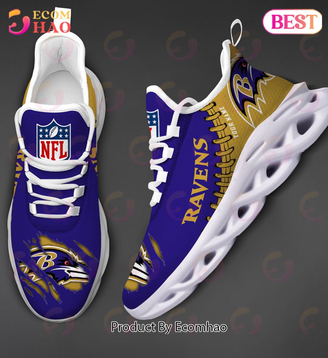 NFL Baltimore Ravens Personalized Max Soul Shoes Custom Name