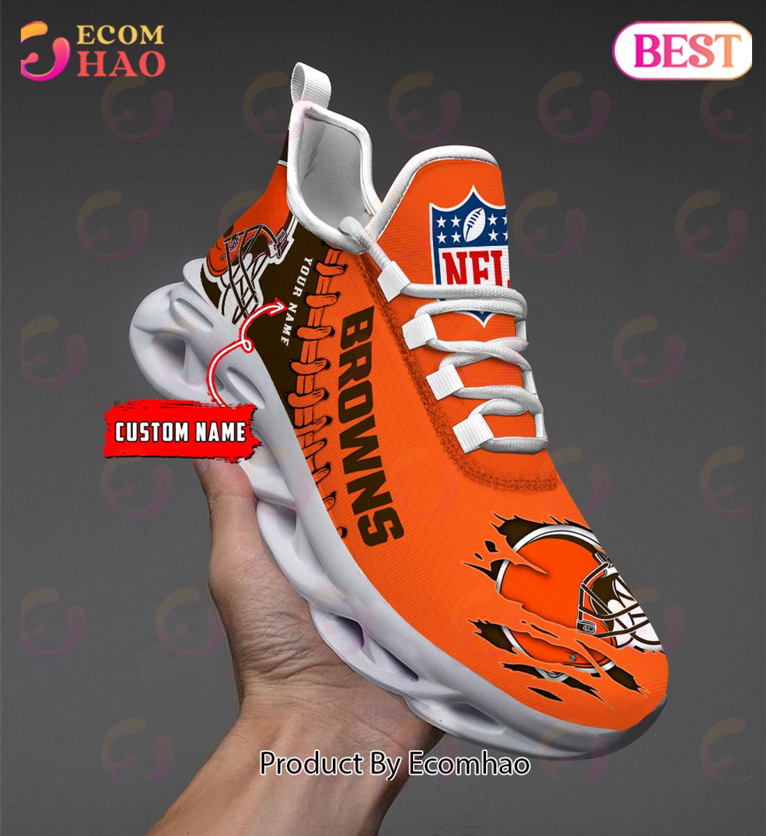 NFL Cleveland Browns Personalized Max Soul Shoes Custom Name