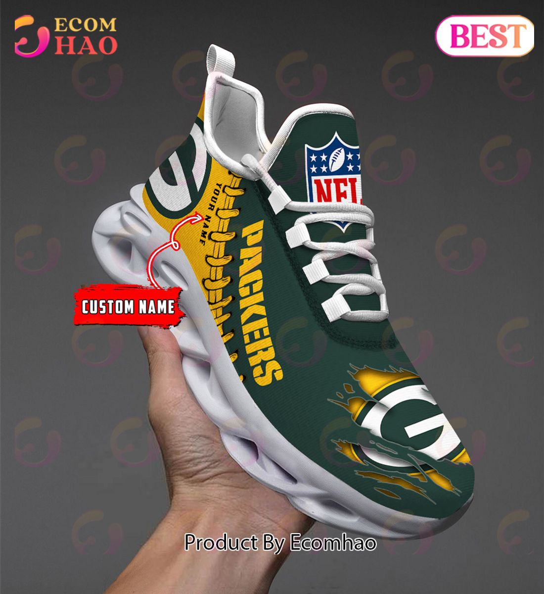 NFL Green Bay Packers Personalized Max Soul Shoes Custom Name