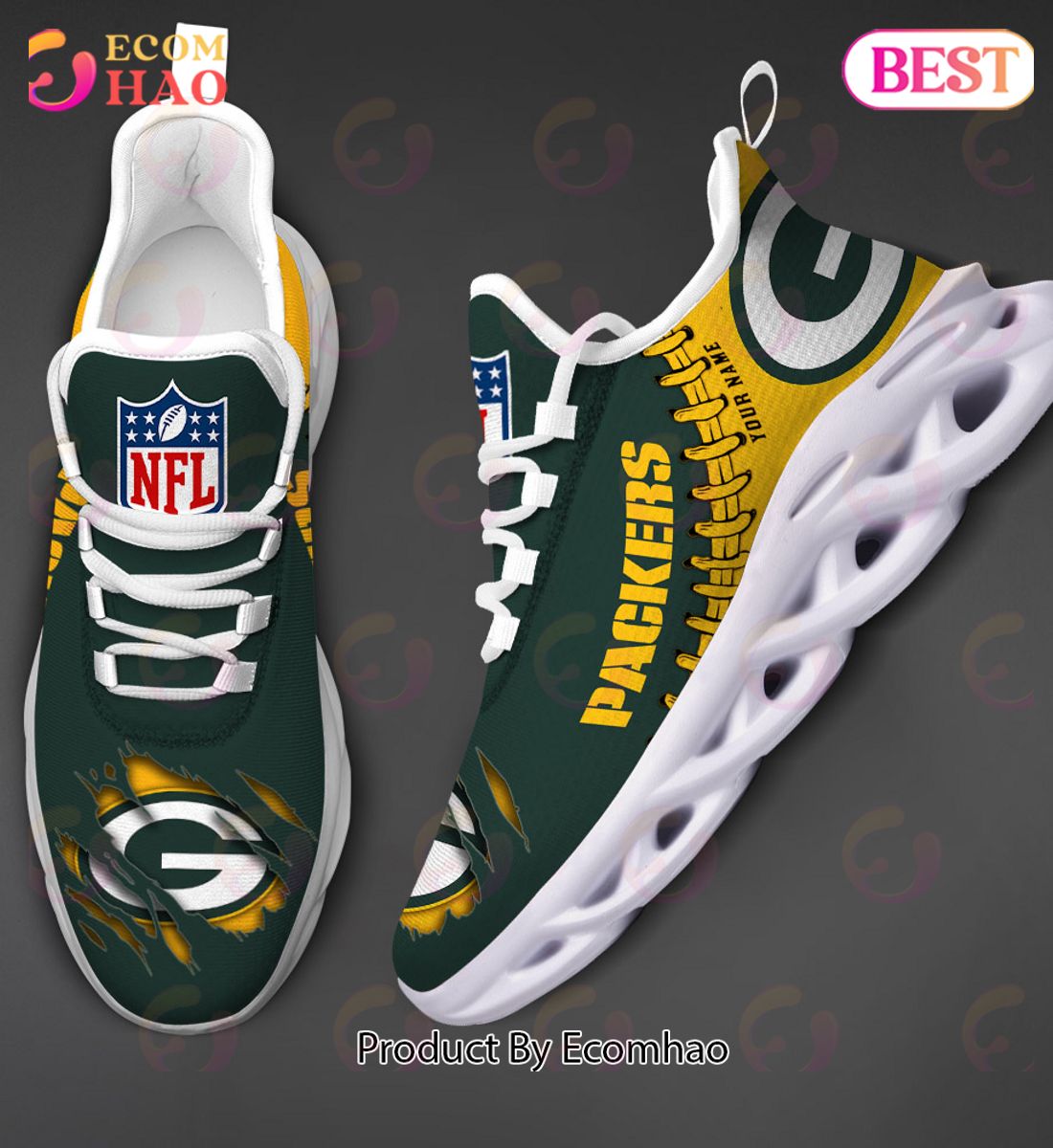 NFL Green Bay Packers Personalized Max Soul Shoes Custom Name