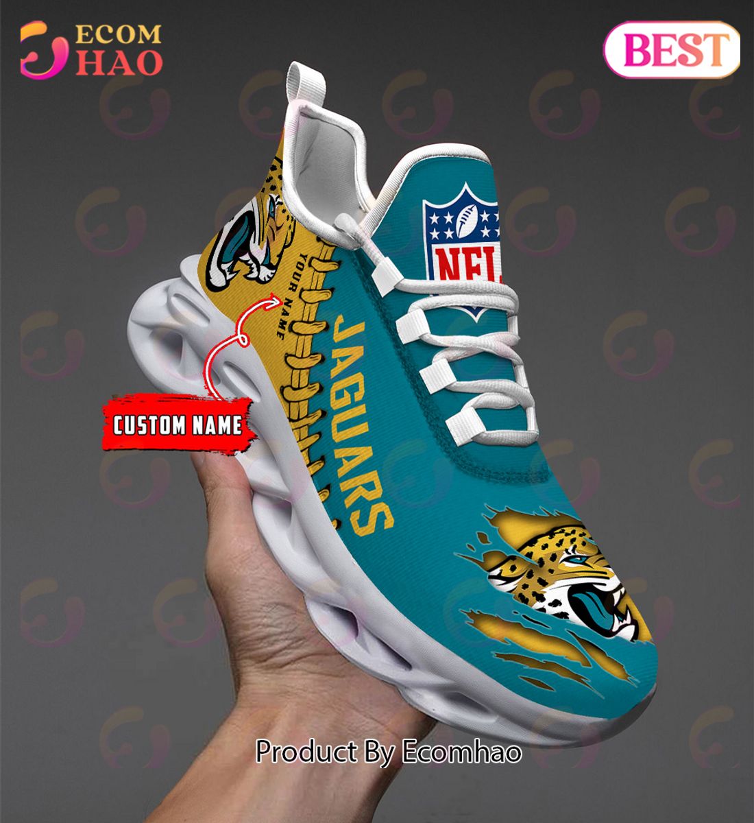 NFL Jacksonville Jaguars Personalized Max Soul Shoes Custom Name