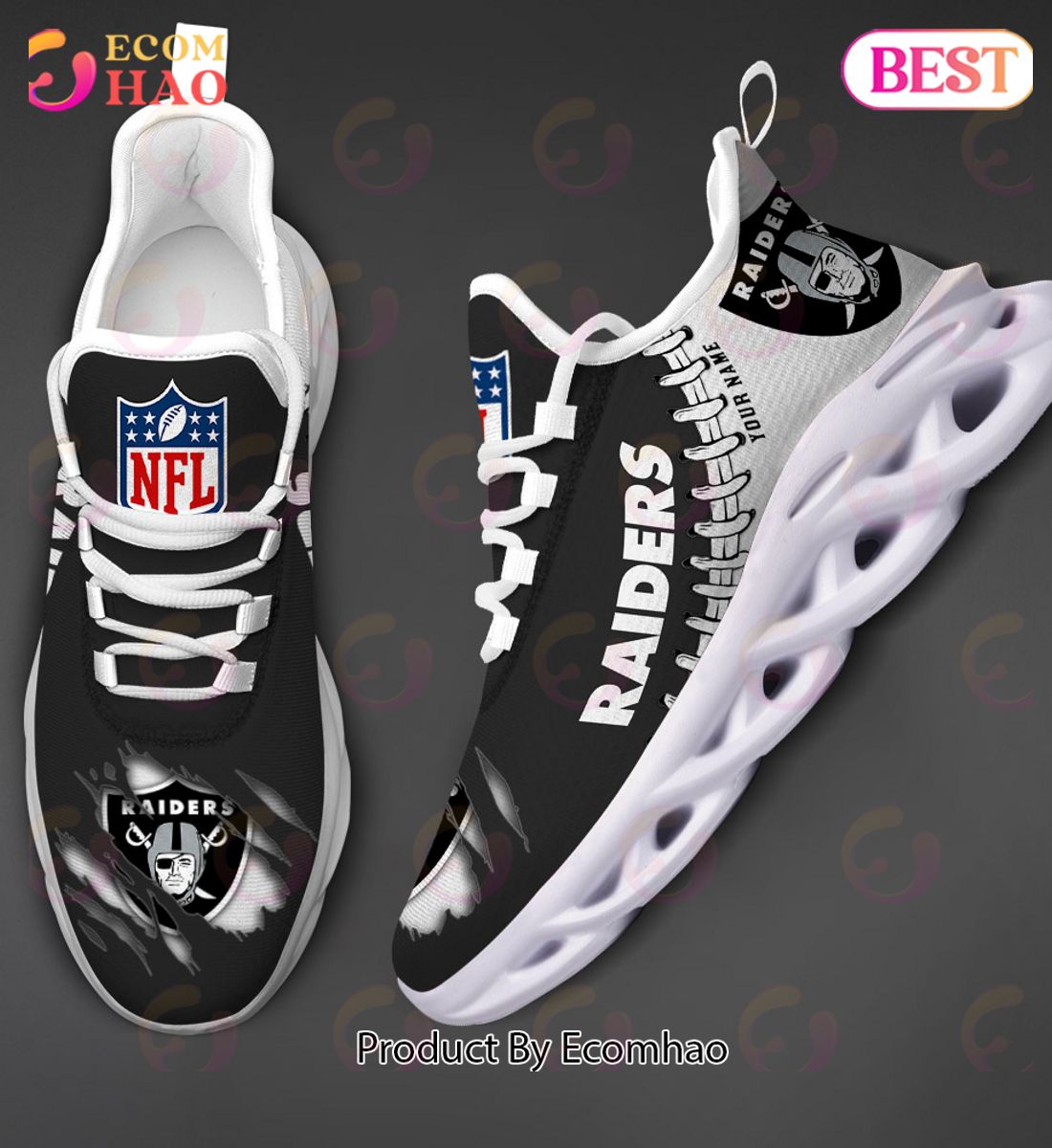 NFL Las Vegas Raiders Personalized Max Soul Shoes Custom Name