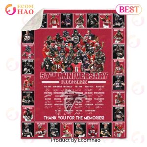 NFL Atlanta Falcons 57th Anniversary 1996 – 2023 Thank You For The Memories Quilt, Fleece Blanket, Sherpa Fleece Blanket