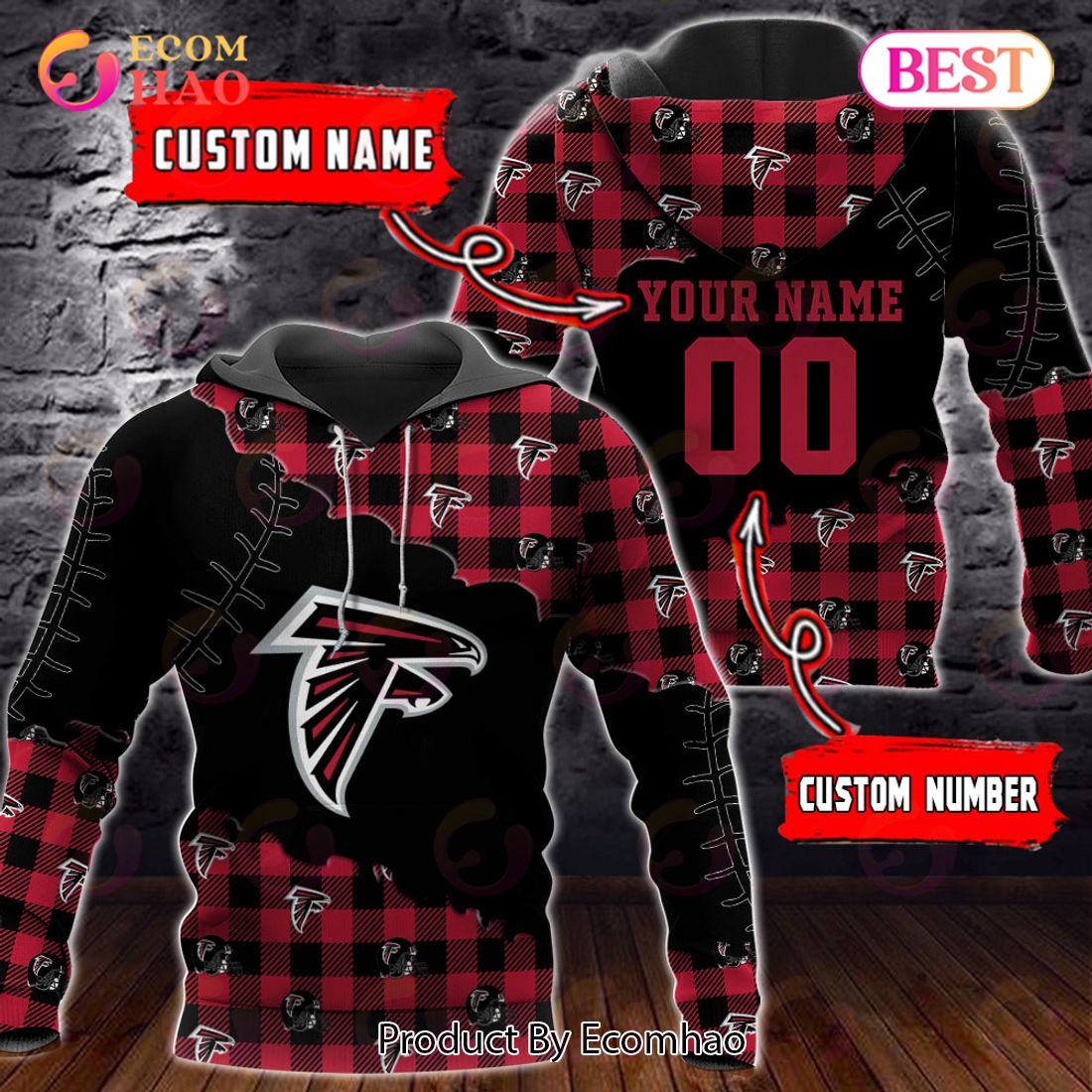 Atlanta Falcons Crucial Catch Custom Your Name & Number Breast Cancer  Awareness Month 3D Hoodie - Ecomhao Store