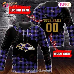 Personalized NFL Baltimore Ravens 3D Flannel Hoodie