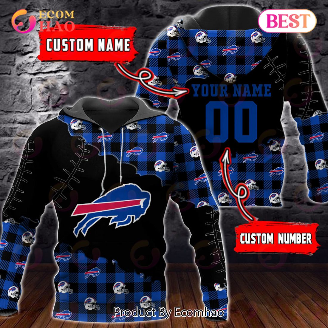 Personalized NFL Carolina Panthers 3D Flannel Hoodie