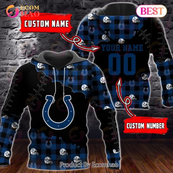 Personalized NFL Indianapolis Colts 3D Flannel Hoodie