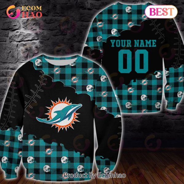 Personalized NFL Miami Dolphins 3D Flannel Hoodie