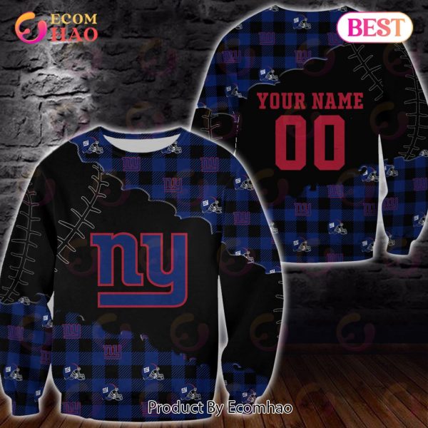 Personalized NFL New York Giants 3D Flannel Hoodie