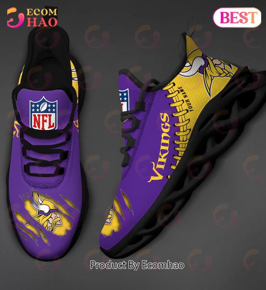 NFL Minnesota Vikings Personalized Max Soul Shoes Custom Name
