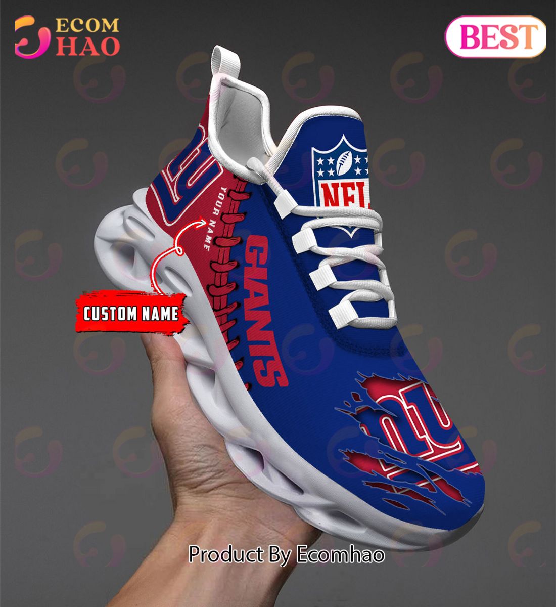 NFL New York Giants Air Force 1 Sneaker Custom Name - Ecomhao Store
