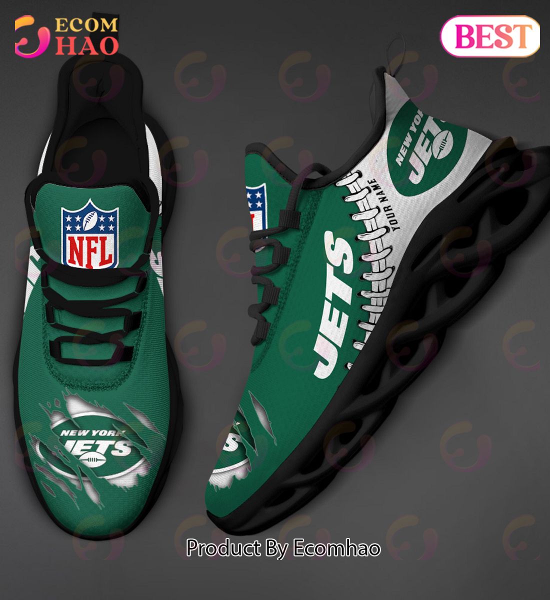 NFL New York Jets Personalized Max Soul Shoes Custom Name