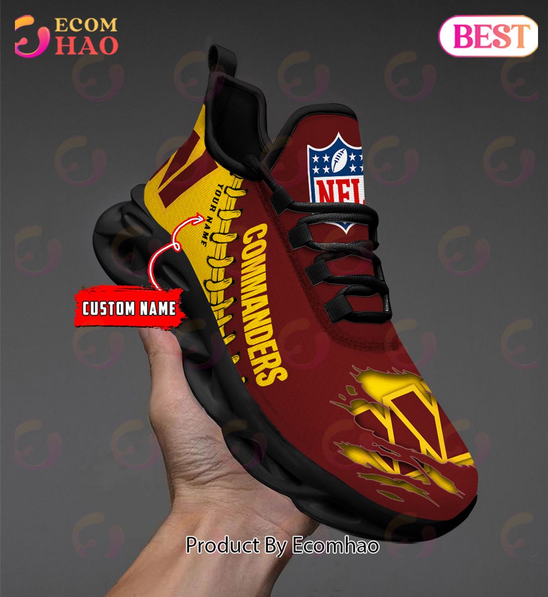 NFL Washington Redskins Personalized Max Soul Shoes Custom Name