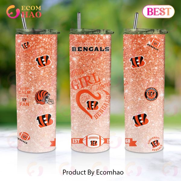 NFL Cincinnati Bengals This Girl Love Football Skinny Tumbler