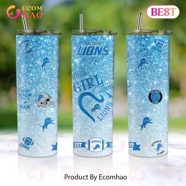 NFL Detroit Lions This Girl Love Football Skinny Tumbler