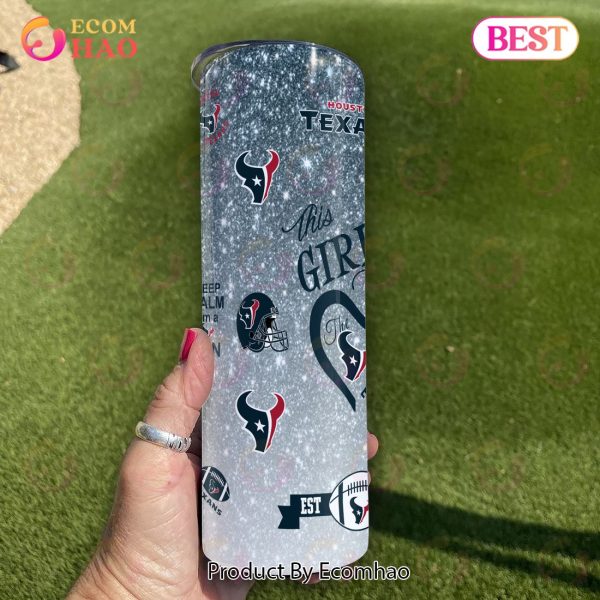 NFL Houston Texans This Girl Love Football Skinny Tumbler