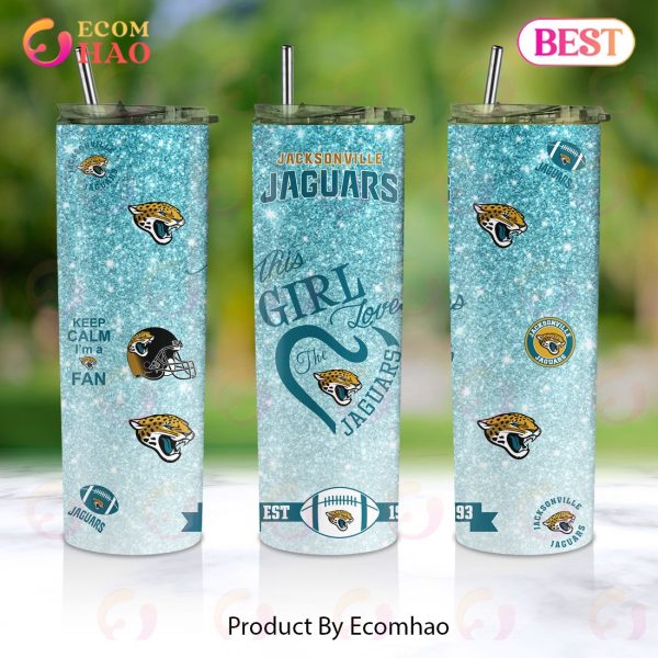 NFL Jacksonville Jaguars This Girl Love Football Skinny Tumbler