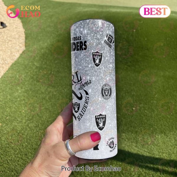 NFL Las Vegas Raiders This Girl Love Football Skinny Tumbler