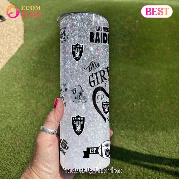 NFL Las Vegas Raiders This Girl Love Football Skinny Tumbler