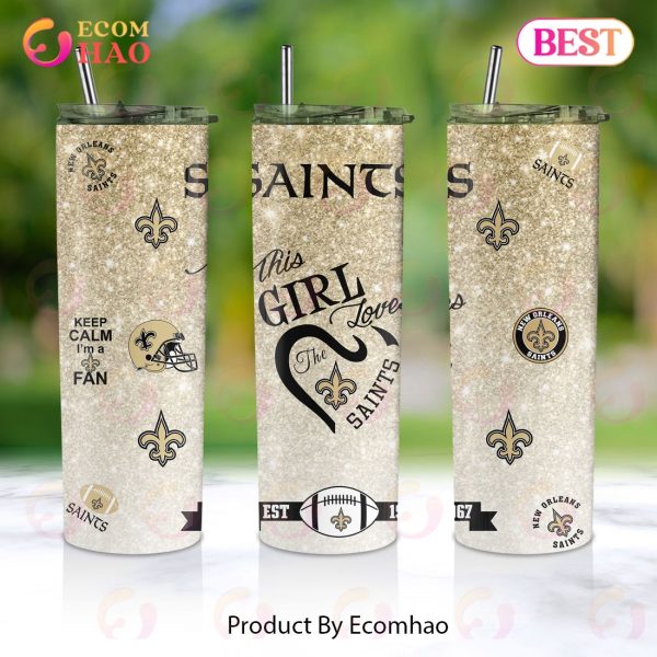 NFL New Orleans Saints This Girl Love Football Skinny Tumbler