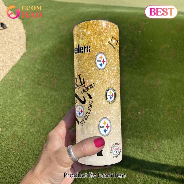 NFL Pittsburgh Steelers This Girl Love Football Skinny Tumbler