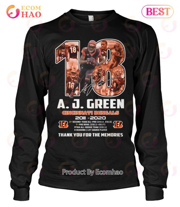 A. J. Green Cincinnati Bengals 2011 - 2020 Thank You For The Memories  Unisex T-Shirt - Torunstyle