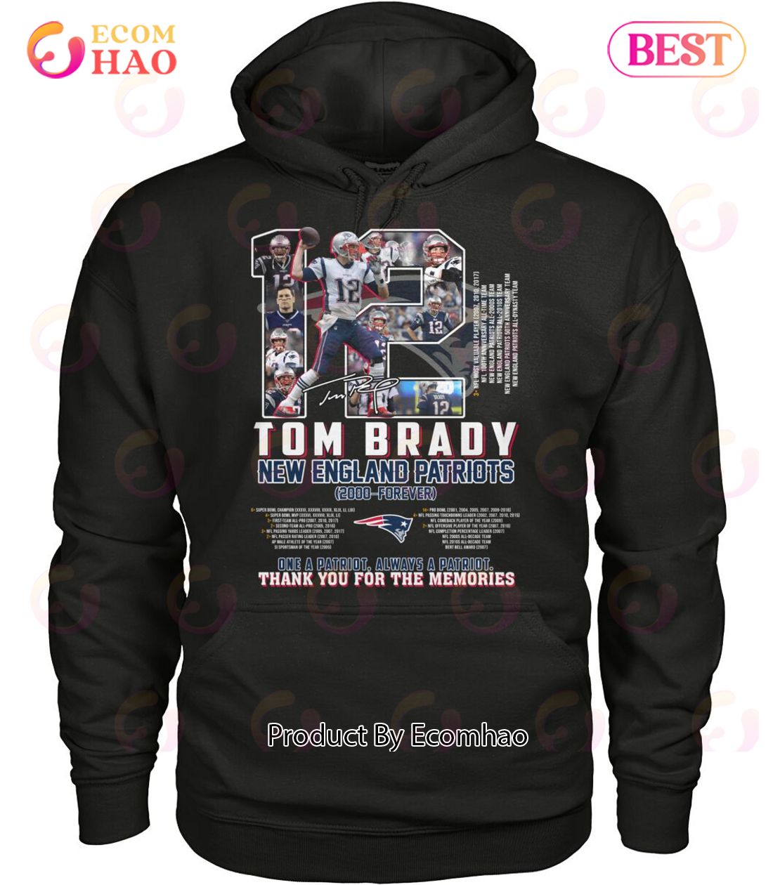 Tom Brady New England Patriots 2000 – Forever Thank You For The Memories T-Shirt