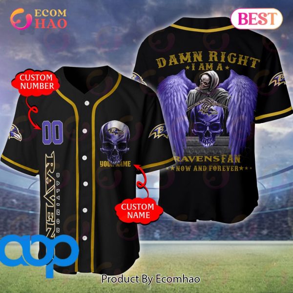 Baltimore Ravens NFL 3D Personalized Baseball Jersey