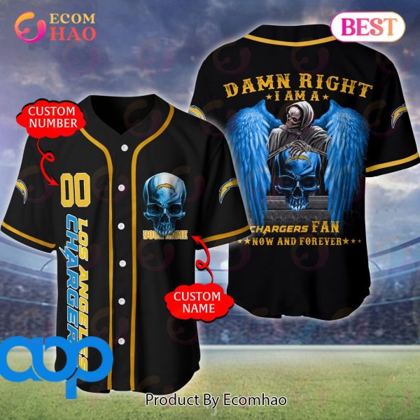 Los Angeles Chargers NFL 3D Personalized Baseball Jersey