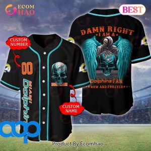 Miami Dolphins NFL 3D Personalized Baseball Jersey
