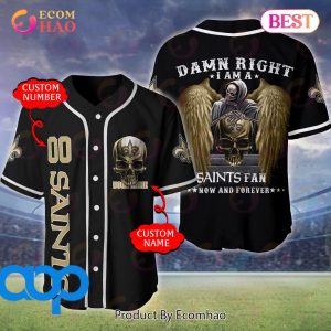 New Orleans Saints NFL 3D Personalized Baseball Jersey
