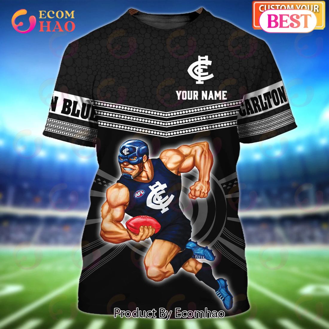 Carlton Blues Personalized Name 3D T-Shirt