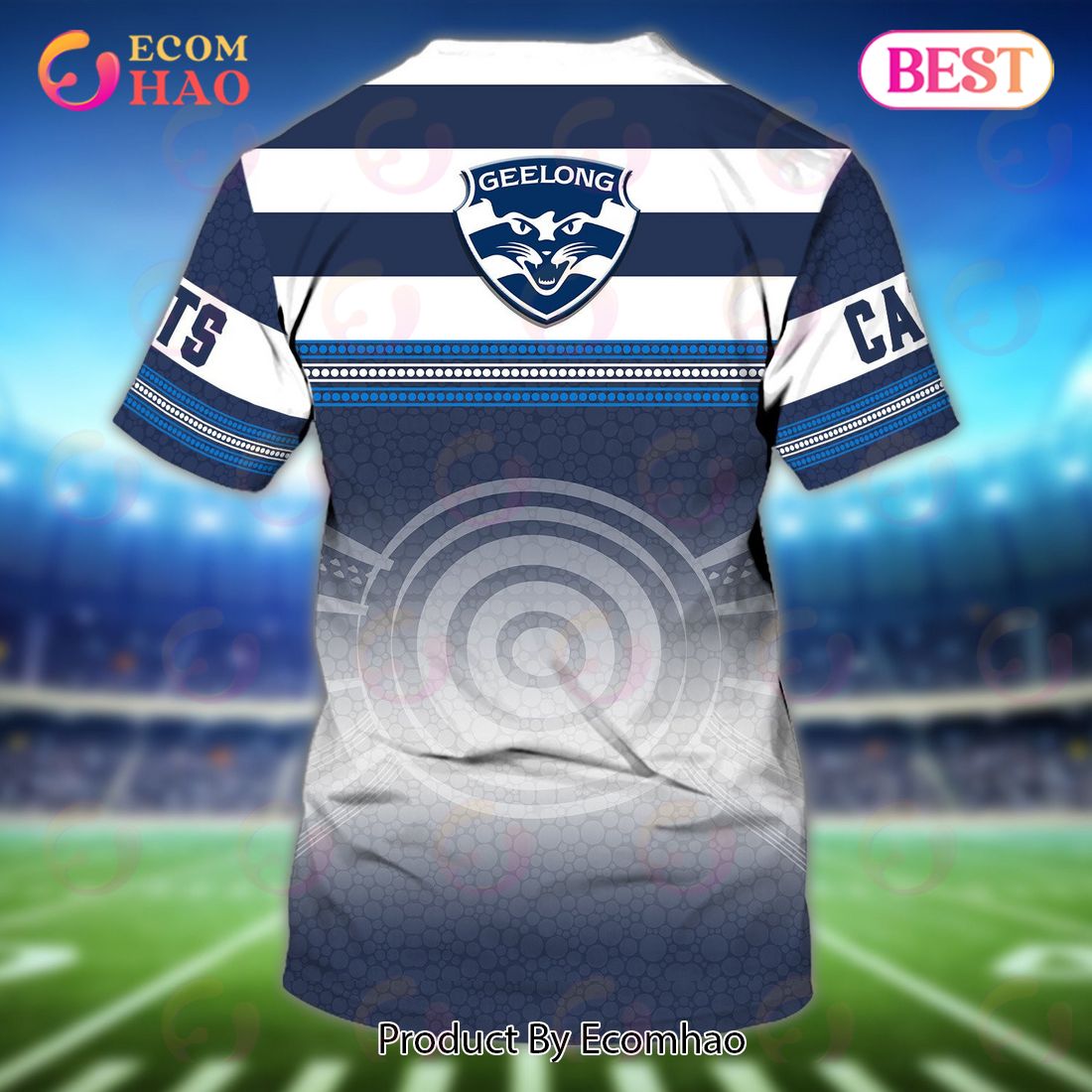 Cats Geelong Personalized Name 3D T-Shirt