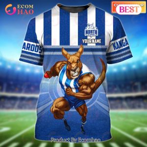 Kangaroos North Melbourne Personalized Name 3D T-Shirt