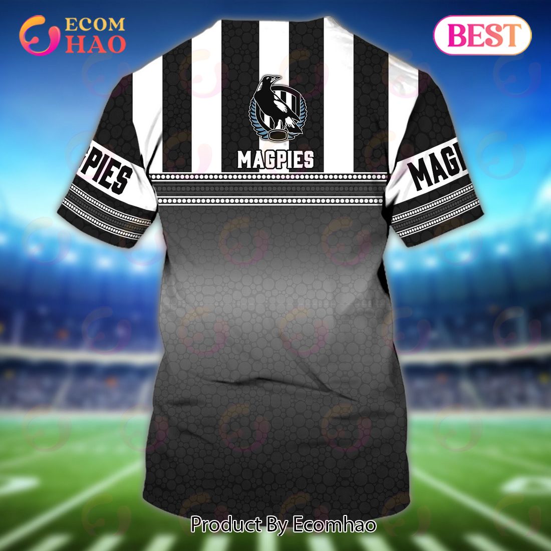 Magpies Collingwood Personalized Name 3D T-Shirt